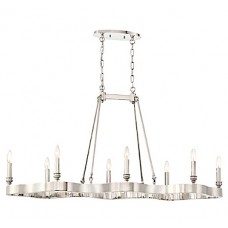 Oval Contemporary Chrome Chandelier