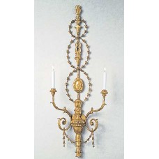 Carved Wood And Iron Wall Sconce