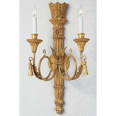 Carved Wood And Iron Wall Sconce