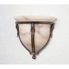 Bronze Wall Sconce with  Alabaster