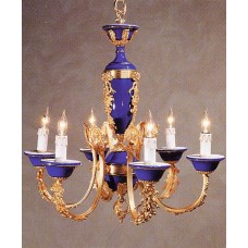 Bronze And Porcelain Chandelier