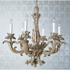Carved Wood Chandelier Leaves And Pineapple