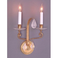 Bronze Wall Sconce with Rock Crystal