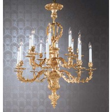 Rococo Bronze Sandcast Chandelier