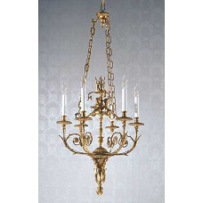 Bronze Chandelier with Three Cherubs