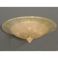 Murano Glass Flush Mount with Amber Etching (Large)