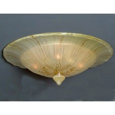Murano Glass Flush Mount with Amber Etching (Small)