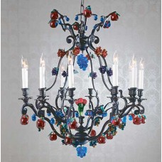 Bronze Chandelier with Crystal Fruit