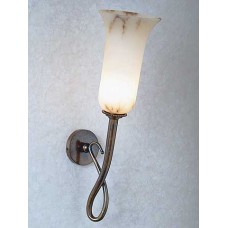 Old Bronze Sconce with Alabaster