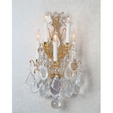 Versailles Sconce with Rock Quartz & Real Amethyst