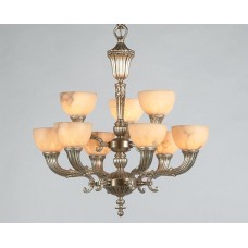 Casted Chandelier with Alabaster Globes