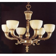 Casted Chandelier with Alabaster Globes