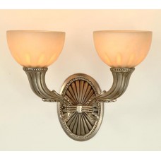 Casted Wall Sconce with Alabaster Globes