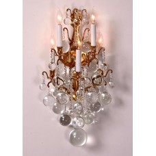 Versailles Wall Sconce with Clear Crystal Sheres