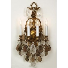 Cast Bronze Sconce with Semi-Precious Crystals