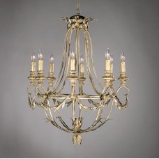 Drape and leaf Iron Chandelier