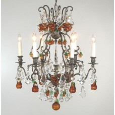 Bronze Chandelier With Fruits