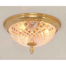 Bronze and Cut Crystal Flush Mount