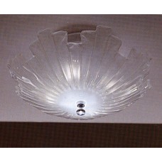 Art Glass and Chrome Flush Mount