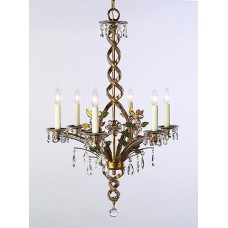 Iron and Crystal Chandelier
