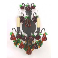Bronze Sconce with Crystal Fruits