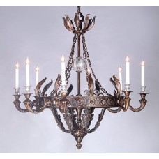 Bronze Chandelier with Crystal Fittings