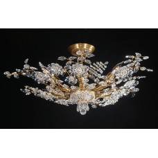 Art-Deco Hand-crafted Crystal Flush Mount
