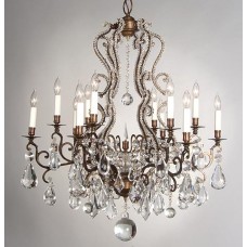 Sandcast Bronze Chandelier with Swarovski Beading