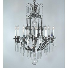 Bronze Chandelier with Crystals