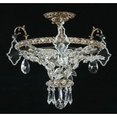 Hand-Crafted Bohemian Crystal Flush Mount
