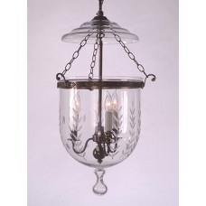 Etched Bell Glass Lantern