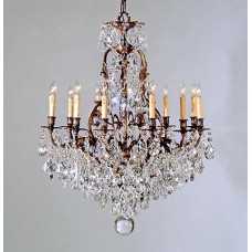 Casted Chandelier with Czech Crystals