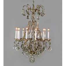 Silvered Bronze Crystal Chandelier