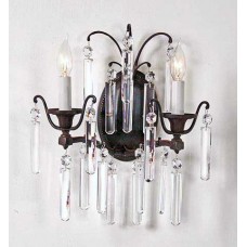 Bronze Wall Sconce with Crystal
