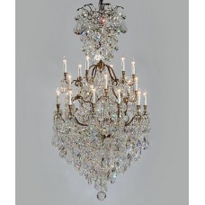 Sandcast Bronze Chandelier with Swarovski