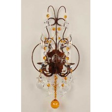 Petite Iron Sconce with Crystal