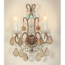 Iron Wall Sconce with Crystal