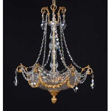 Crystal and Bronze Chandelier
