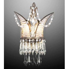 Bronze and Crystal Wall Sconce