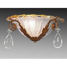 Murano Glass Wall Sconce with Bronze Accents