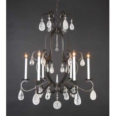 Iron Chandelier with Quartz Crystal